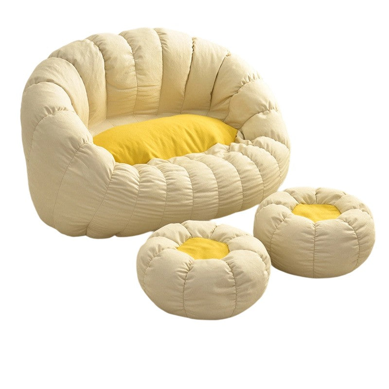 Contemporary Creative Chenille Velvet EPS Semi-Round Cloud Accent Chair With Backrest For Living Room