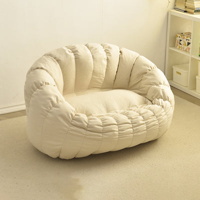 Contemporary Creative Chenille Velvet EPS Semi-Round Cloud Accent Chair With Backrest For Living Room