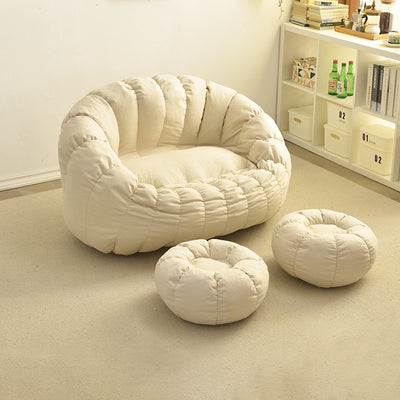 Contemporary Creative Chenille Velvet EPS Semi-Round Cloud Accent Chair With Backrest For Living Room