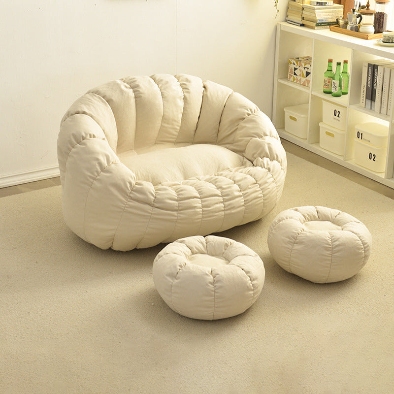 Contemporary Creative Chenille Velvet EPS Semi-Round Cloud Accent Chair With Backrest For Living Room