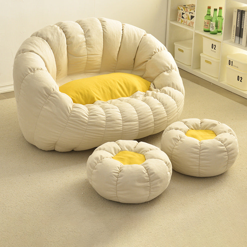 Contemporary Creative Chenille Velvet EPS Semi-Round Cloud Accent Chair With Backrest For Living Room