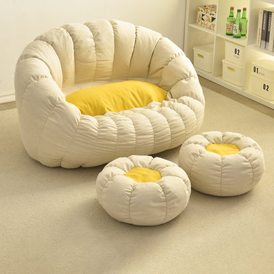 Contemporary Creative Chenille Velvet EPS Semi-Round Cloud Accent Chair With Backrest For Living Room