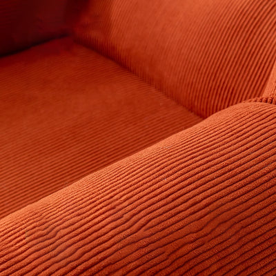 Contemporary Creative Corduroy EPS U-Shaped Rounded Square Accent Chair With Backrest For Living Room