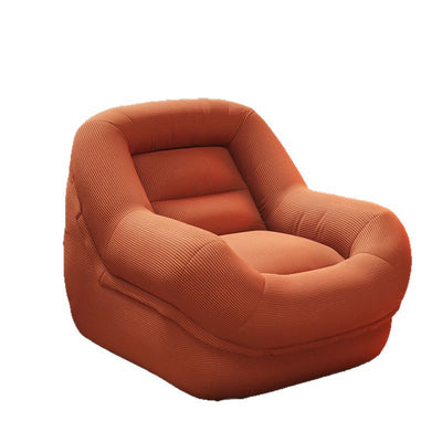 Contemporary Creative Corduroy EPS U-Shaped Rounded Square Accent Chair With Backrest For Living Room