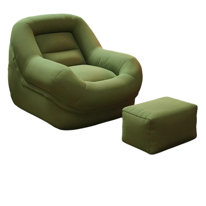 Contemporary Creative Corduroy EPS U-Shaped Rounded Square Accent Chair With Backrest For Living Room