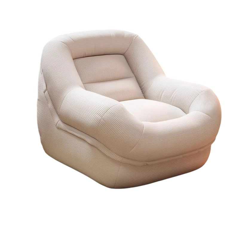 Contemporary Creative Corduroy EPS U-Shaped Rounded Square Accent Chair With Backrest For Living Room