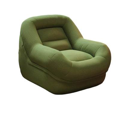 Contemporary Creative Corduroy EPS U-Shaped Rounded Square Accent Chair With Backrest For Living Room
