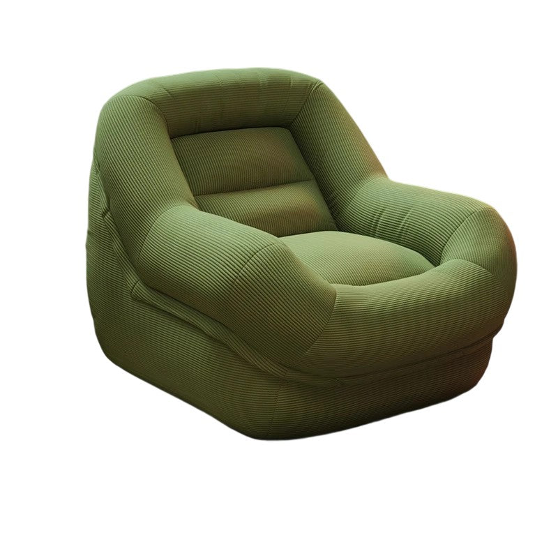 Contemporary Creative Corduroy EPS U-Shaped Rounded Square Accent Chair With Backrest For Living Room