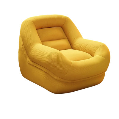 Contemporary Creative Corduroy EPS U-Shaped Rounded Square Accent Chair With Backrest For Living Room