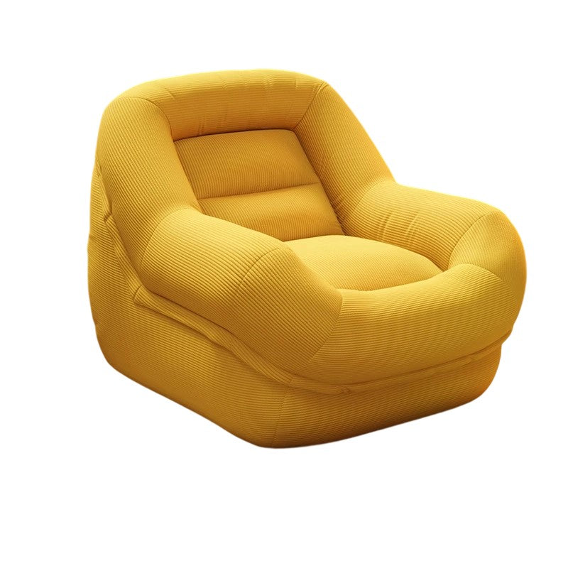 Contemporary Creative Corduroy EPS U-Shaped Rounded Square Accent Chair With Backrest For Living Room