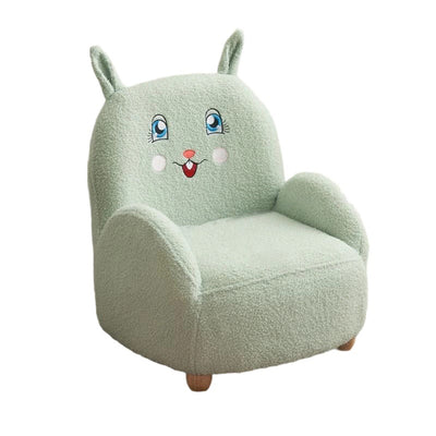 Modern Art Deco Lambswool Solid Wood Cartoon Animal Rounded Square Accent Chair With Backrest Armrests For Living Room