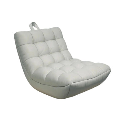 Contemporary Scandinavian Tech Fabric EPS Plaid Rectangular Curved Accent Chair With Backrest For Living Room