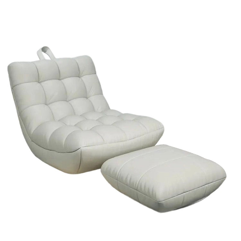 Contemporary Scandinavian Tech Fabric EPS Plaid Rectangular Curved Accent Chair With Backrest For Living Room