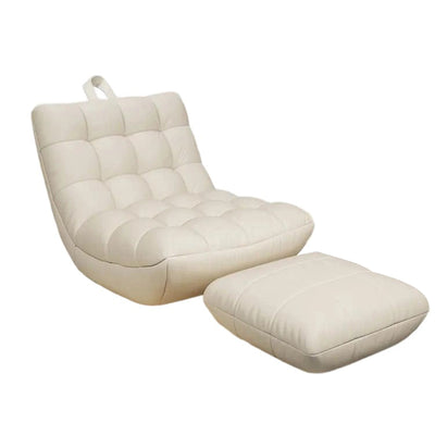 Contemporary Scandinavian Tech Fabric EPS Plaid Rectangular Curved Accent Chair With Backrest For Living Room