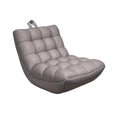 Contemporary Scandinavian Tech Fabric EPS Plaid Rectangular Curved Accent Chair With Backrest For Living Room