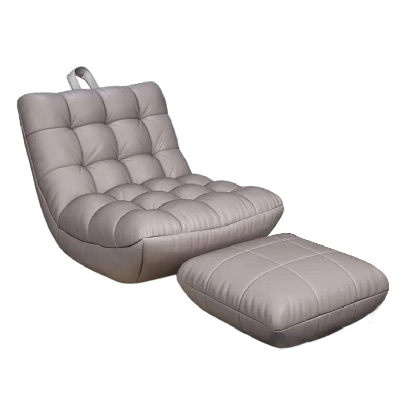 Contemporary Scandinavian Tech Fabric EPS Plaid Rectangular Curved Accent Chair With Backrest For Living Room