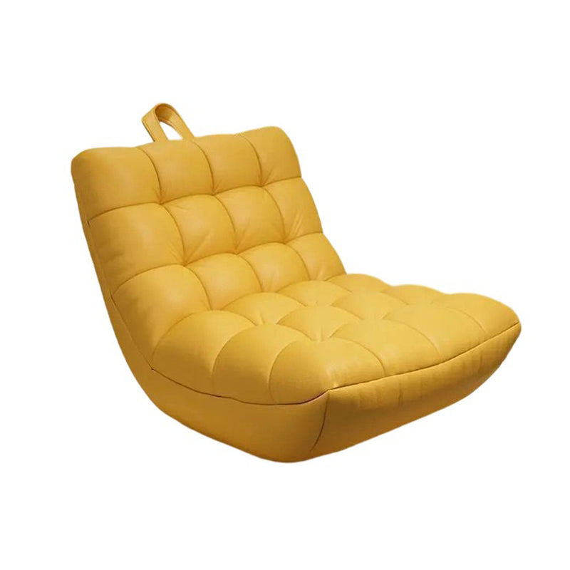 Contemporary Scandinavian Tech Fabric EPS Plaid Rectangular Curved Accent Chair With Backrest For Living Room