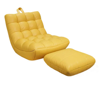Contemporary Scandinavian Tech Fabric EPS Plaid Rectangular Curved Accent Chair With Backrest For Living Room
