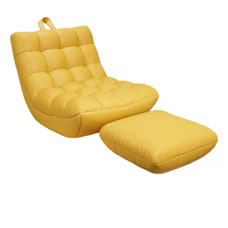 Contemporary Scandinavian Tech Fabric EPS Plaid Rectangular Curved Accent Chair With Backrest For Living Room