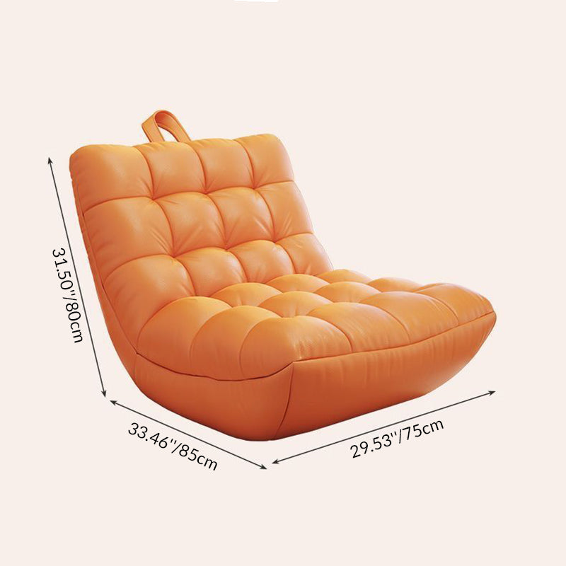 Contemporary Scandinavian Tech Fabric EPS Plaid Rectangular Curved Accent Chair With Backrest For Living Room