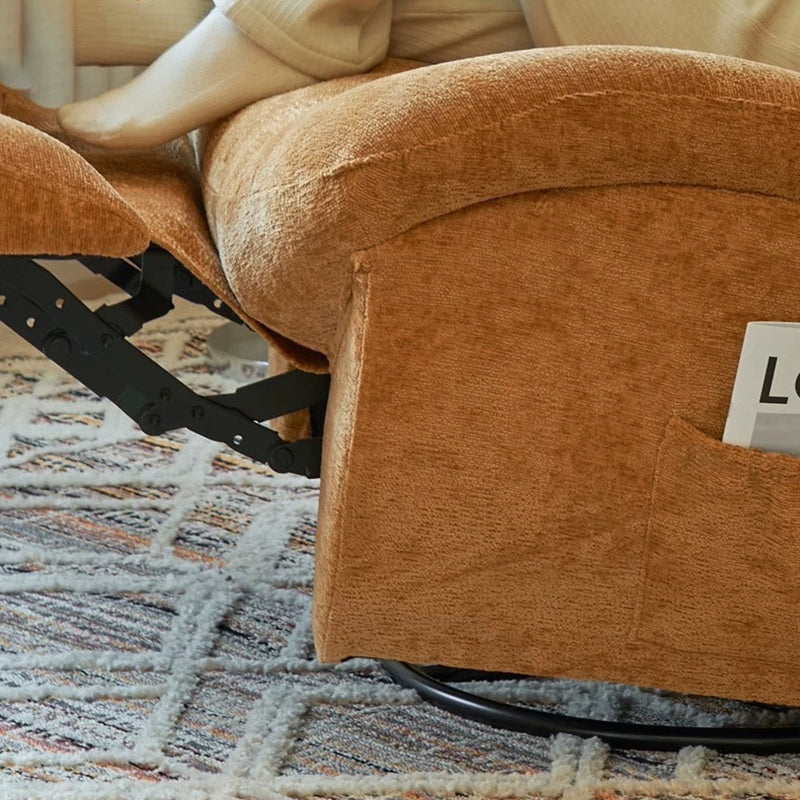 Contemporary Scandinavian Cat Scratch Leather Chenille Velvet Metal Semi-Circle Grid Accent Chair With Backrest For Living Room