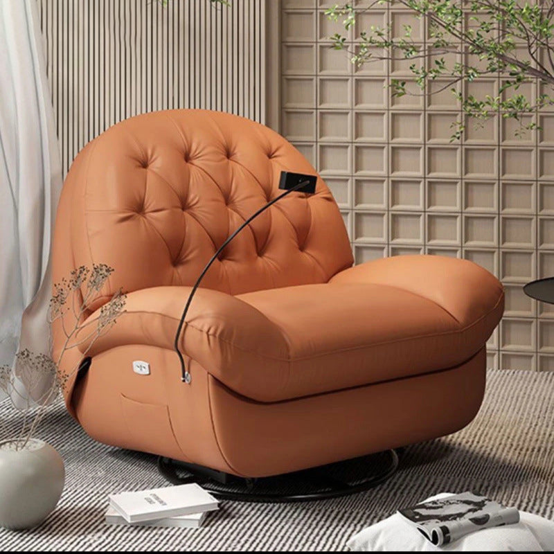 Contemporary Scandinavian Cat Scratch Leather Chenille Velvet Metal Semi-Circle Grid Accent Chair With Backrest For Living Room