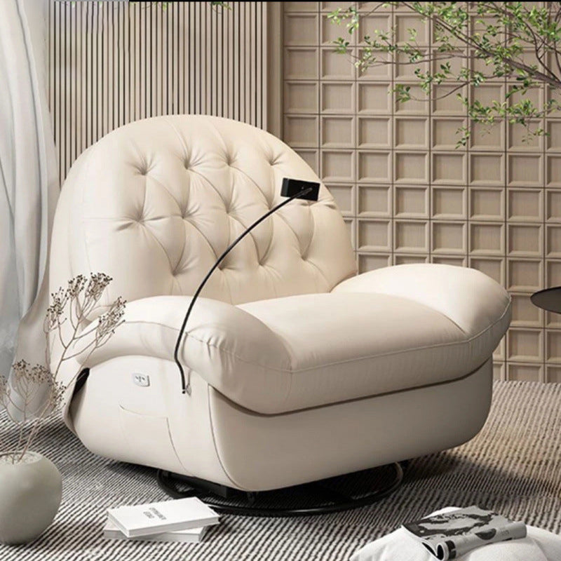 Contemporary Scandinavian Cat Scratch Leather Chenille Velvet Metal Semi-Circle Grid Accent Chair With Backrest For Living Room