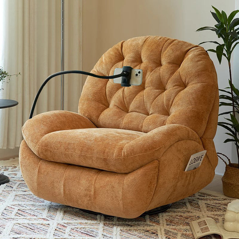 Contemporary Scandinavian Cat Scratch Leather Chenille Velvet Metal Semi-Circle Grid Accent Chair With Backrest For Living Room