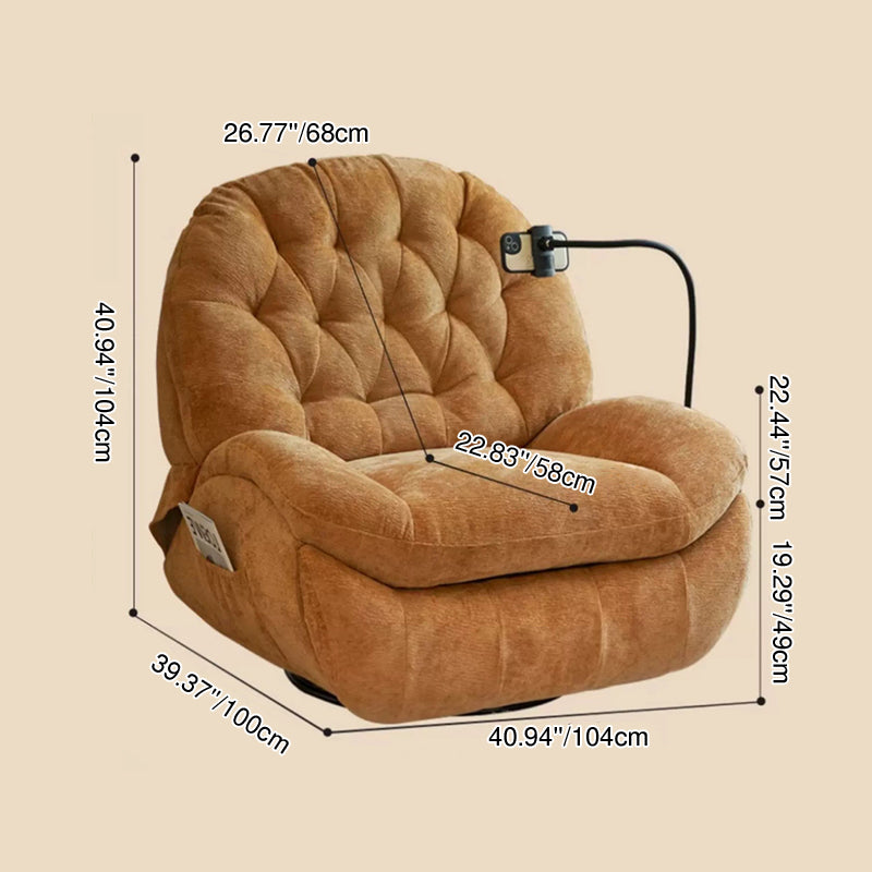 Contemporary Scandinavian Cat Scratch Leather Chenille Velvet Metal Semi-Circle Grid Accent Chair With Backrest For Living Room