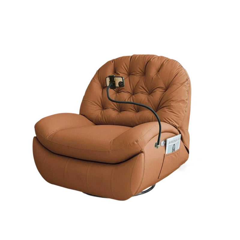 Contemporary Scandinavian Cat Scratch Leather Chenille Velvet Metal Semi-Circle Grid Accent Chair With Backrest For Living Room