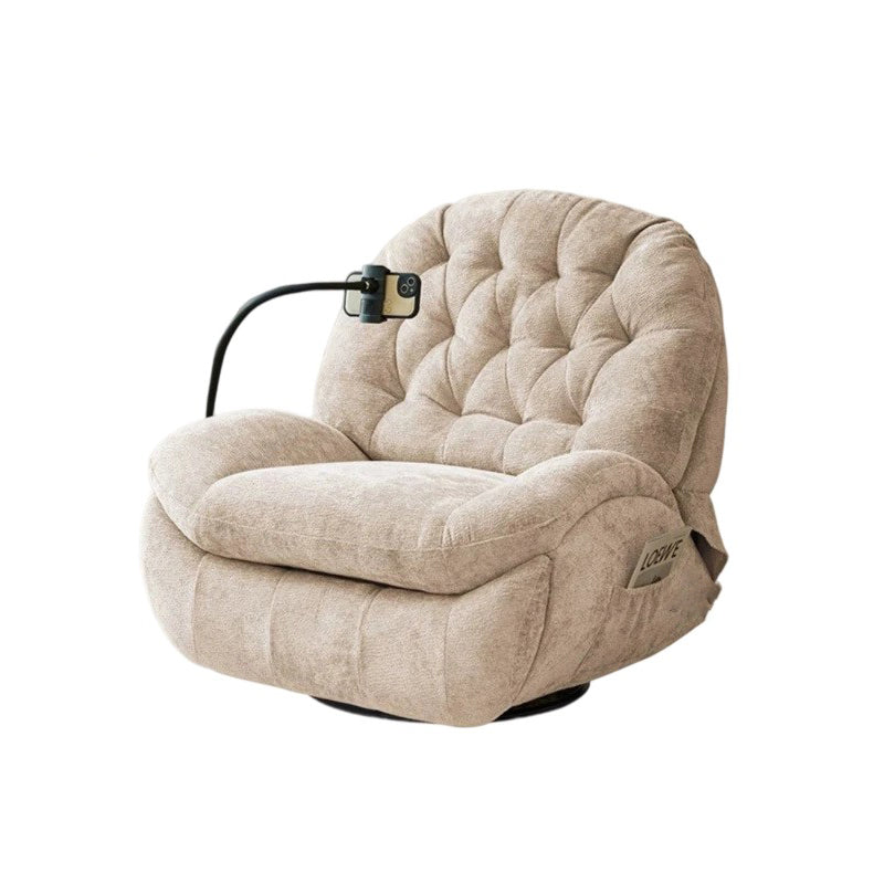 Contemporary Scandinavian Cat Scratch Leather Chenille Velvet Metal Semi-Circle Grid Accent Chair With Backrest For Living Room
