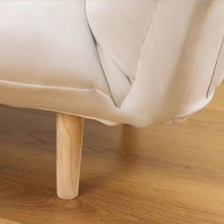 Sillón decorativo rectangular de rejilla de madera maciza y tela sintética de estilo creativo contemporáneo con respaldo y reposabrazos para sala de estar 