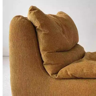 Contemporary Creative Velvet Feather Filled Tofu Block Square Accent Chair With Backrest For Living Room