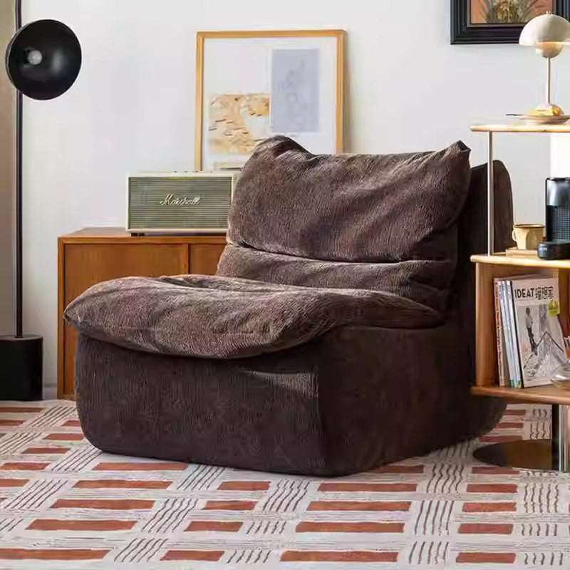 Contemporary Creative Velvet Feather Filled Tofu Block Square Accent Chair With Backrest For Living Room