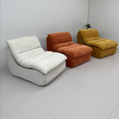 Contemporary Creative Velvet Feather Filled Tofu Block Square Accent Chair With Backrest For Living Room
