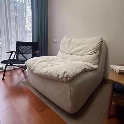 Contemporary Creative Velvet Feather Filled Tofu Block Square Accent Chair With Backrest For Living Room
