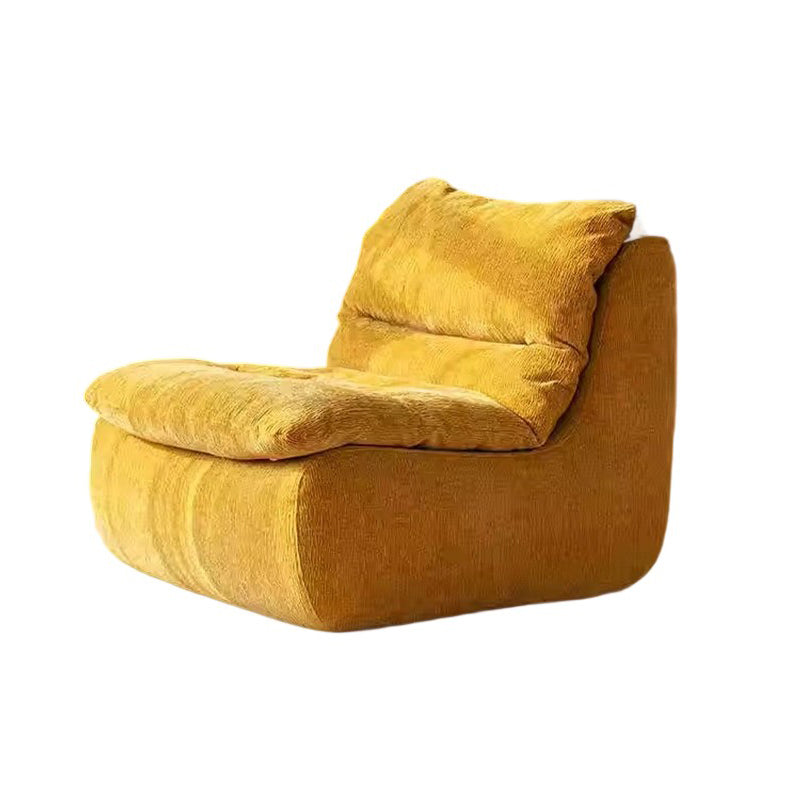 Contemporary Creative Velvet Feather Filled Tofu Block Square Accent Chair With Backrest For Living Room