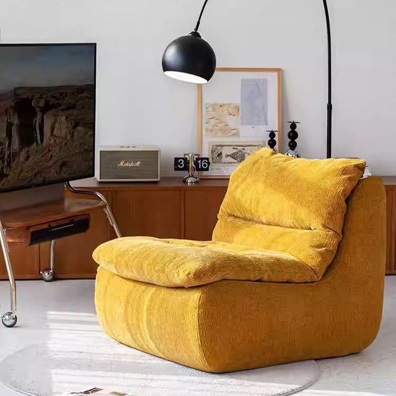 Contemporary Creative Velvet Feather Filled Tofu Block Square Accent Chair With Backrest For Living Room