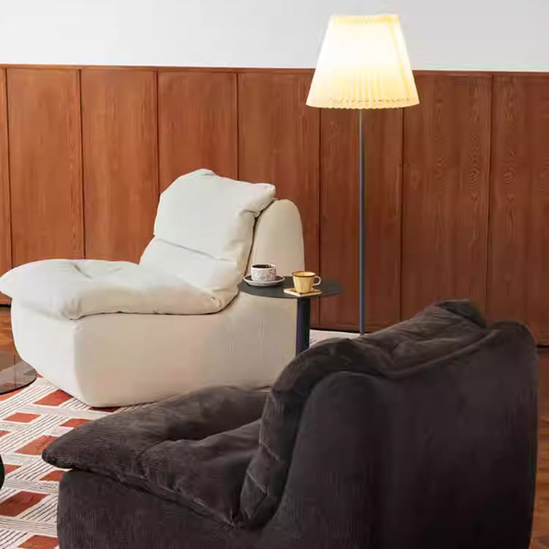 Contemporary Creative Velvet Feather Filled Tofu Block Square Accent Chair With Backrest For Living Room
