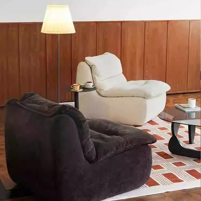 Contemporary Creative Velvet Feather Filled Tofu Block Square Accent Chair With Backrest For Living Room