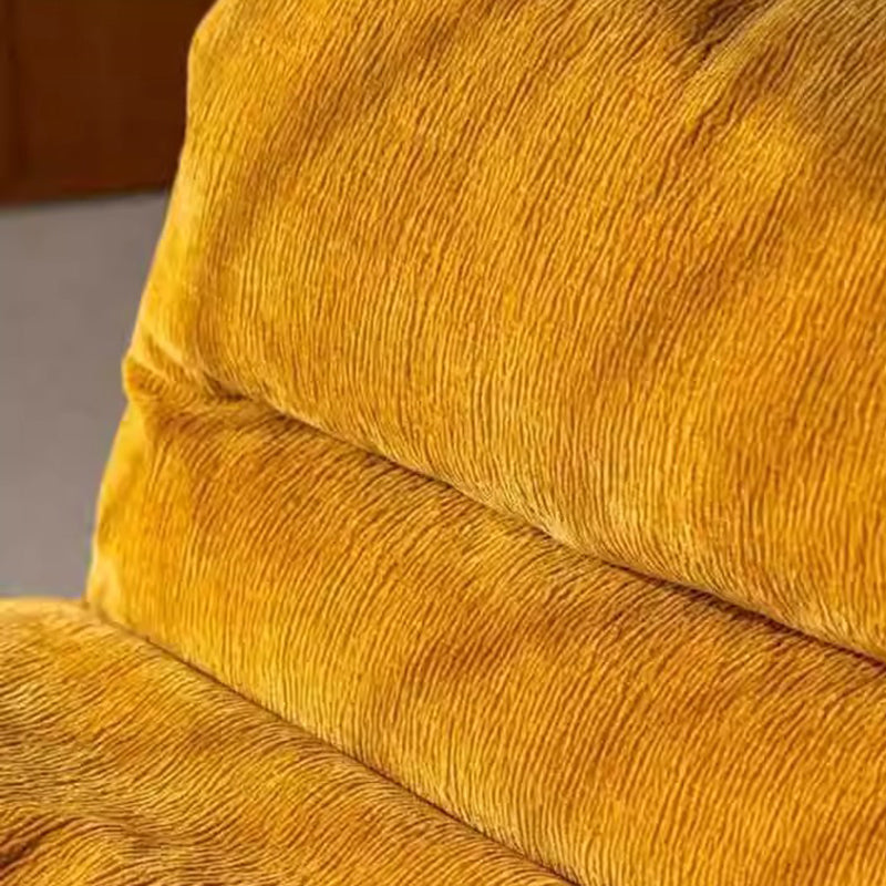 Contemporary Creative Velvet Feather Filled Tofu Block Square Accent Chair With Backrest For Living Room