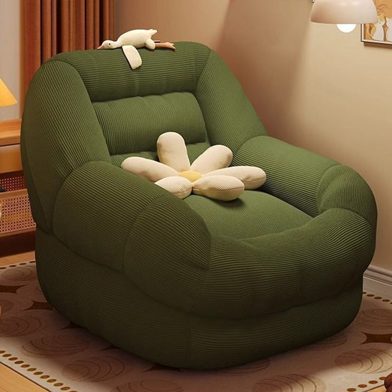 Contemporary Creative Corduroy Rounded U-Shaped Accent Chair With Backrest For Bedroom