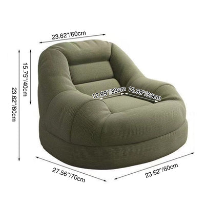 Contemporary Creative Corduroy Rounded U-Shaped Accent Chair With Backrest For Bedroom
