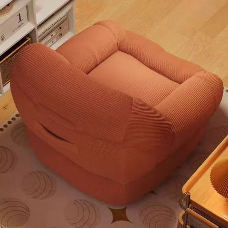 Contemporary Creative Corduroy Rounded U-Shaped Accent Chair With Backrest For Bedroom