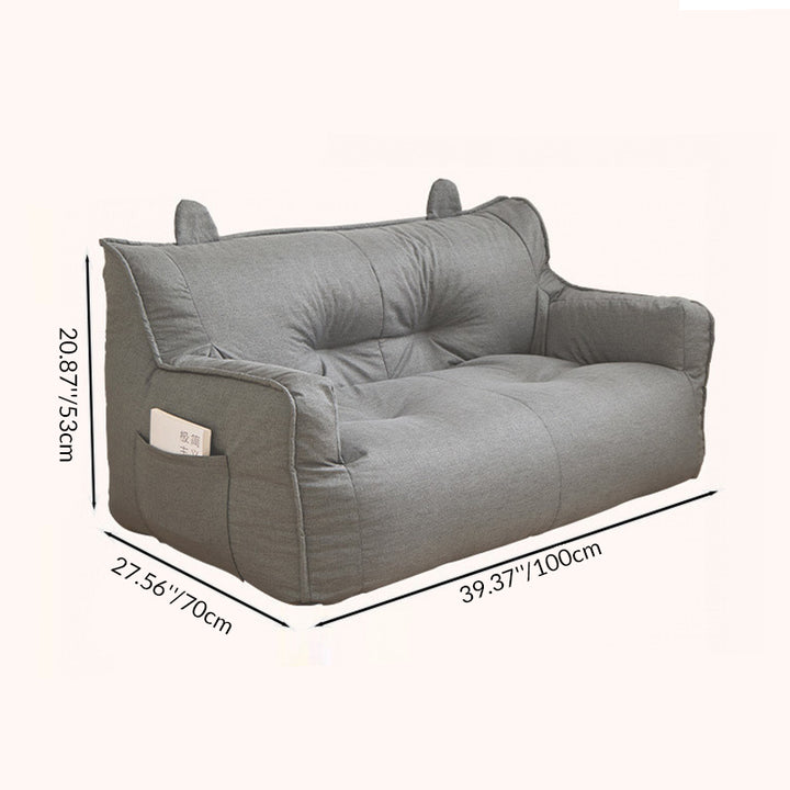 Canapé rectangulaire contemporain en forme de lapin en coton et lin scandinave EPS avec dossier et accoudoirs pour salon 