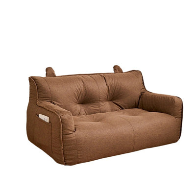 Contemporary Scandinavian Cotton Linen EPS Bunny Shaped Rectangular Sofa With Backrest Armrests For Living Room