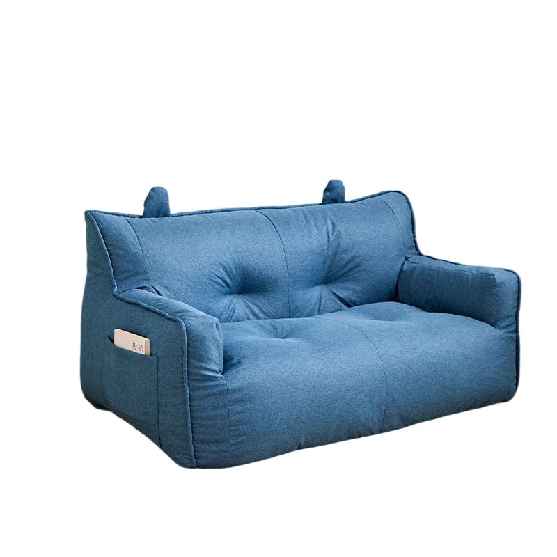 Contemporary Scandinavian Cotton Linen EPS Bunny Shaped Rectangular Sofa With Backrest Armrests For Living Room