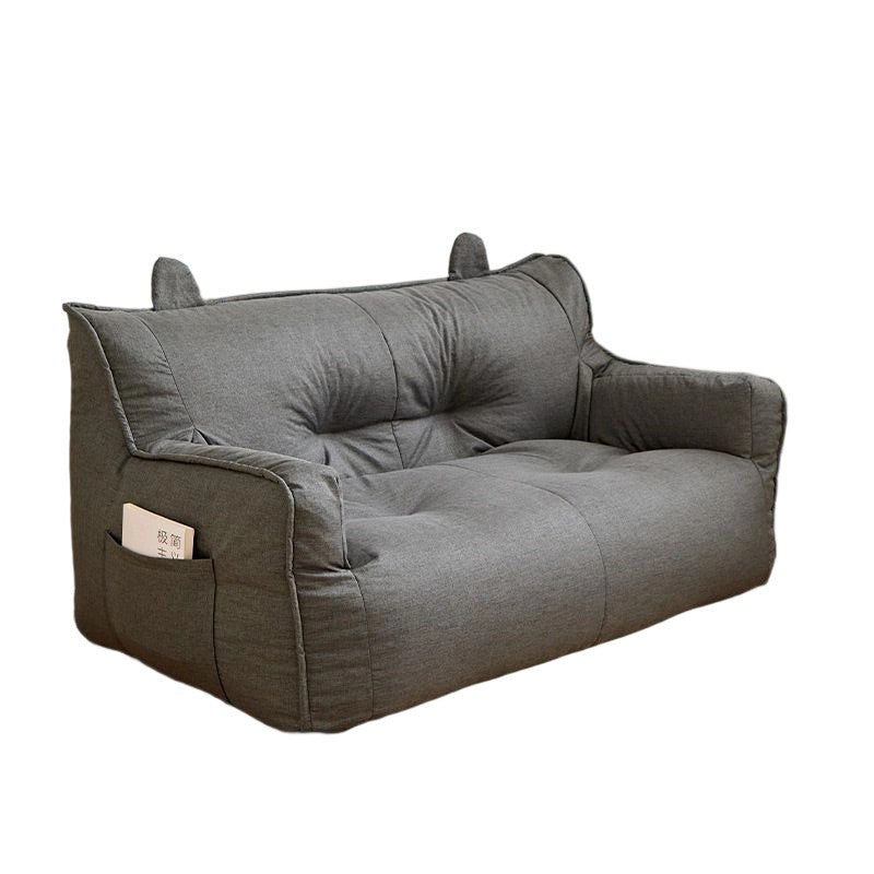 Contemporary Scandinavian Cotton Linen EPS Bunny Shaped Rectangular Sofa With Backrest Armrests For Living Room