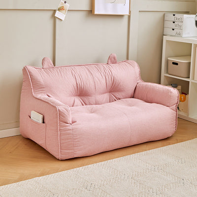 Contemporary Scandinavian Cotton Linen EPS Bunny Shaped Rectangular Sofa With Backrest Armrests For Living Room