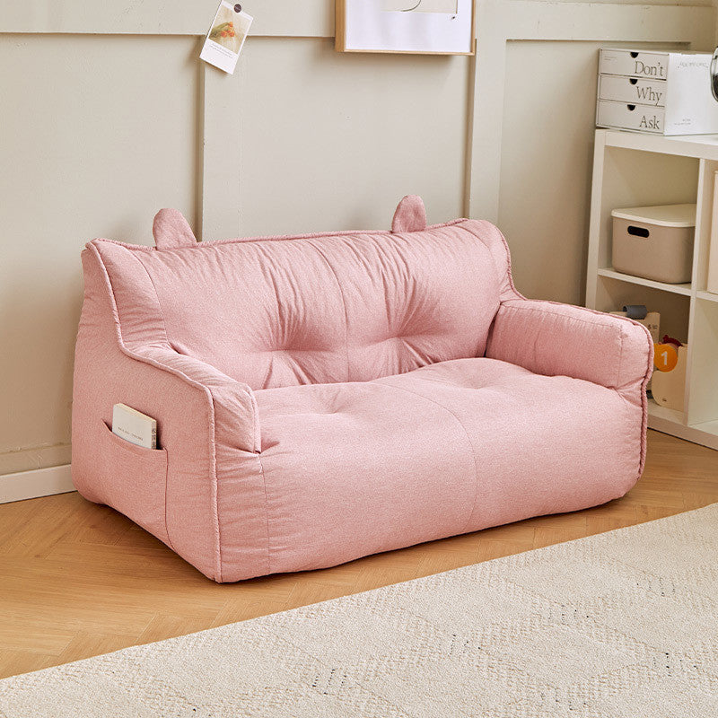 Contemporary Scandinavian Cotton Linen EPS Bunny Shaped Rectangular Sofa With Backrest Armrests For Living Room